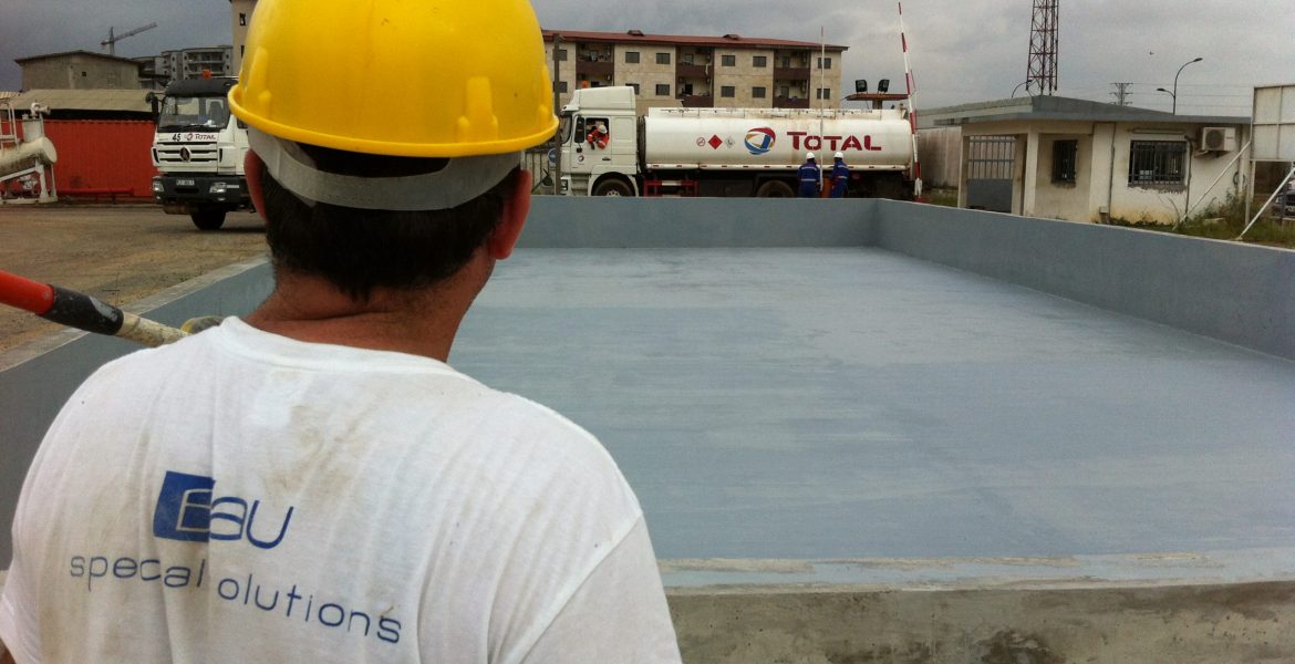 Pavimento de armazém de combustíveis